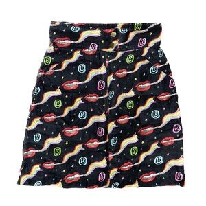 Olympia Le-Tan Early Pearl Skirt Dutchies Size FR 36 100% Linen EU 36 Rainbow